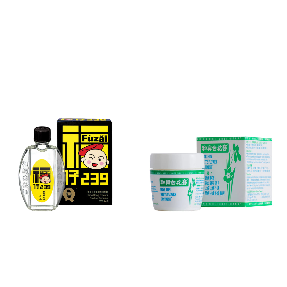 Fuzai 239 (10ml) + Hoe Hin White Flower Ointment (23g)